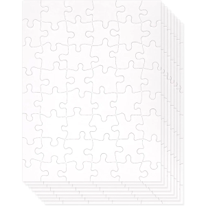Juvale 36 Pack Blank Puzzles to Draw On, 8.5x11 Make Your Own Jigsaw Puzzle for Kids DIY, Arts and Crafts Projects (48 Pieces Each)