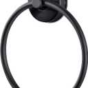 JOMOLA Towel Ring Suction Towel Holder for Bathroom Stainless Steel Kitchen Towel Rail Rack Drill Free Bath Towel Holder Bathroom Accessories Matte Black,1 PC