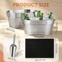 2 Set 4 Gallon Galvanized Beverage Tub Include 2 Ice Buckets with Handle 2 Ice Scoops and 2 Insulated Mats Drink Bucket Cubetas Para Cerveza for Cocktail Bar Party Chill Wine Champagne Beer