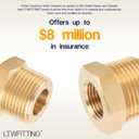 LTWFITTING Brass Pipe Hex Bushing Reducer Fittings 3/4 Inch Male x 3/8 Inch Female NPT Fuel(Pack of 5)