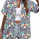 Autism Awareness Shirt Be Kind Women T-Shirt Funny Kindness Blessed Inspirational Graphic Tee Short Sleeve Button Up Top (White, L)