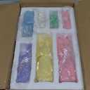 7 Pcs Pastel Bunny Flocked Resin Figurines Set, 3 Sizes Pastel Flocked Rabbits Mothers Day Supplies Spring Table Decorations for Tiered Tray Shelf Wedding Home Decor(Classic Color)