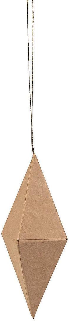 Fun Express DIY Papier-Mch Diamond Ornaments - 6" | Brown Paper | Pack of 6