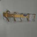 SAYONEYES Brushed Gold Wall Mounted Coat Rack – 15 Inch Stainless Steel Rail with 5 Double Coat Hooks for Entryway, Bathroom, Bedroom, Kitchen – Modern Gold Hook Rack for Coats, Hats, Towels(Bent)