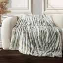 Ultra Soft Cozy Faux Fur Throw Blanket, Fuzzy Plush Thick Fur Blanket, Oversize Luxury Fluffy Blanket for Couch, Sofa, Bedroom, and Living Room,50x60 Inches, Double Sided Tie-Dye Light Grey