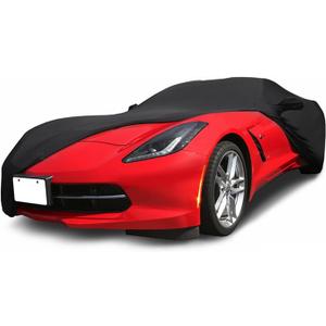Indoor Car Cover Custom Fit for Corvette C7 C6 C5 C4 Luxurious Soft Stretch Satin Car Cover Breathable Dust-Proof for Underground Garage, Car Show
