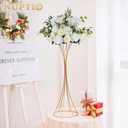 NUPTIO Gold Centerpiece Stand for Table, Twist Style , 17.7" Tall, 2 Pcs