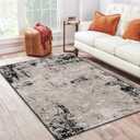 Area Rug, Washable and Non-Slip 3'x5' Painting Vintage Black Abstract Paint Old Living Room Rug, Indoor Entryway Door Mat, Floor Mat Carpet for Bedroom, Kitchen Laundry, Bathroom