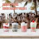 100 Pack 5 oz Dessert Cups with Lids and Spoons, Tall Appetizer Cup Clear Plastic Parfait Cups, Dessert Shot Glasses for Baby Shower Party, Wedding, Birthday Party