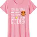 Funny Pickleball Grandma Stay Out of the Kitchen Player T-Shirt, S , Pink
