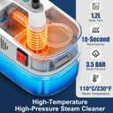 Steam Cleaner, 6-Level Adjustable, 10s Heat-Up, 1200ML Large Tank, 2500W Portable Steamer for Cleaning with Multi-Surface Accessories, Handheld Steam Cleaner for Home & Car, Dirt, Grease, Grout,Tile