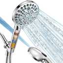 Handheld Shower Head with Filter - High Pressure Shower Head with 10 Spray Modes, Hard Water Softener Showerhead with Hose, Bracket and Shower Filters to Remove Chlorine and Heavy Metals (Chrome)