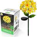 Touch Of ECO Solar LED Metal Flower Stake Light - Perfect for Your Garden, Patio, Walkway, or Outdoor Living Area - Includes 1 Flower Light (Yellow)