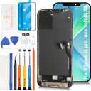 for iPhone 12 Pro Max Soft OLED Screen Replacement 6.7" Display Assembly with Ear Speaker & Proximity Sensor Flex Cable Touch Digitizer Repair Kit A2342 A2410 A2411 A2412