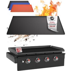 KITCHEN PERFECTION 36" Premium Silicone Griddle Cover Mat for Blackstone Griddle 36 Inch - Hermetic Protection from Rust & Debris All Year, Fits All Blackstone 36 Inch Models - Food Grade Silicone