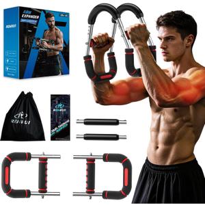 Twister Arm Trainer, Adjustable 5 Resistance Levels (40-130 lbs) Chest & Arm Workout Equipment for Men & Women, Ergonomic Home Gym Strength Trainer with Anti-Slip Handles & Carry Bag