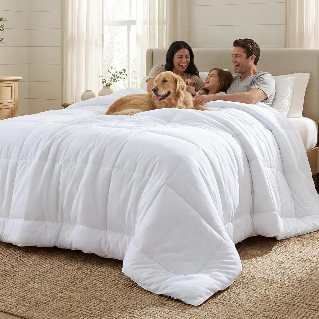 Bedsure Oversized King Comforter Duvet Insert - Bed Comforter Quilted White