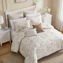Laura Ashley - Reversible Cotton King Comforter Set with Sham & Pillows