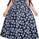 EYWOL Plus Size Corset Floral Maxi Dress for Women - Lace Up A Line Wedding Guest Dress, Milkmaid Formal Cocktail Dresses, XL