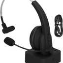 Wireless Headset, Noise Cancelling 5.0 Customer Service Headset Single Ear Business Headphones HandsFree Telephone Headset with Microphone
