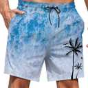 Lzzidou Men Swim Trunks with Mesh Liner 5 Inch Inseam Board Shorts Quick Dry Bathing Suit (Large)