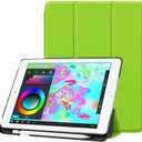 Tablet Cover for Apple iPad 9.7 5th 6th (2017 2018 Release),Folio Stand Lightweight Sleep/Wake Up Leather Case for Apple iPad 9.7" A1822 A1823 A1893 A1954 (SLO-Green)