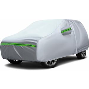 AUQDD 6-Layers Premium SUV Car Cover Waterproof All Weather Weatherproof UV Sun Protection Snow Dust Storm Resistant Outdoor Exterior Custom Form-Fit Full Padded Car Cover with Straps 188"-200" K8