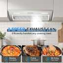Insert Range Hood 24Inch, Built-in Kitchen Hood with 353 CFM, 3-Speed Vent Hood with Push Button Control LED Lights, Metal Filter, Suitable for Home kitchen, Compact Kitchen, Apartments