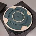 Ceramic 1.6 Cup Slow Feeder Dog Bowl for Medium and Large Breed, 8.2inch Puzzle Dog Food Dish, Anti-Gulping, Stop Bloat, Preventing Choking (Single Bowl-Dark Green)