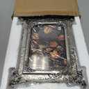 5x7 Baroque Picture Frame Silver, Victorian Vintage Ornate Design, Glass Front, Tabletop & Wall Display, Horizontal Orientation