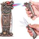 Lighter, Windproof Dragon Gas Lighter, Cool Design for Gift, Exquisite Packaging, Refillable Butane Lighters, Suitable for Festivals, Birthdays, Gifts for Men (Tap)