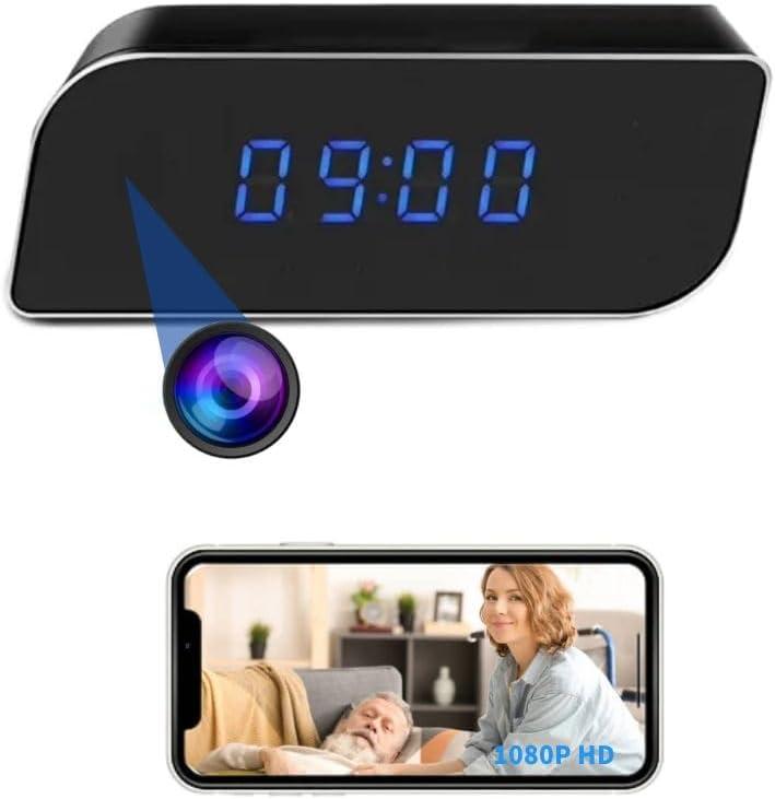 Smart Home Security Camera with Alarm Clock- 2.4G WiFi Wireless Full HD, Mini Cam Video Motion Detection & APP Remote View Capabilities & Night Vision