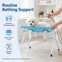 Fur Buddy Dog Bathing Holder, Mufflo Dog Wash, Foldable Dog Bath Holder Sling Shower Chair, Heavy-Duty Pet Bath Stool for Small & Medium Dogs, Home Salon Grooming, Washable Mesh, Restraint，Pink