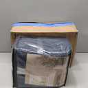 Navy Blue Pinch Pleated 100% Blackout Linen Curtains for Bedroom 84 Inch Length Room Darkening with Liner Window Curtains 84 Inches Long for Living Room Black Out Pleat Drapes Back Tab 50 Inch Wide