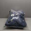 Geniospin Full Comforter Set - 7 Pieces Comforter Full Size, Solid Bedding Sets for All Season, Textured Bed in a Bag with Flat Sheet and Fitted Sheet, Pillowcases and Shams (Navy Blue, 80''x90'')