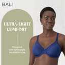 Bali Women's Seamless Underwire Bra, One Smooth U Smoothing Underwire Bras for Women, Convertible Straps, Ultra Light (Blue, M) 36D