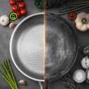 Titanium Pan, 12 Inch Pure Titanium Hammered Pro frying pan with Lid, Non-Toxic Skillet for Cooking, PFAS/PFOA/PTFE Free Cookware, Dishwasher&Oven Safe, Kitchen Induction Compatible