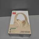 Wireless Bluetooth Headphones Over Ear, 40 Hours Playtime Wireless Headphones with Microphone,Foldable Light Weight Headset with HiFi Stereo Sound for Travel Work (Beige)