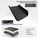 Muslogy Center Console Armrest Cover Fit for Tesla Model Y Juniper 2026+ / Model 3 Highland 2024+ Accessories, Comfort Armrest Pad Console Lid Cushion Vegan Leather Snap-On Black (Hard Cover)