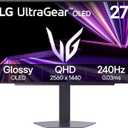 LG 27GX704A-B 27-inch Ultragear QHD (2650x1440) OLED Gaming Monitor 240Hz, 0.03ms, NVIDIA G-Sync Compatible, AMD FreeSync Premium Pro, VESA Display HDR TrueBlack400, HDMI 2.1, DisplayPort, Black