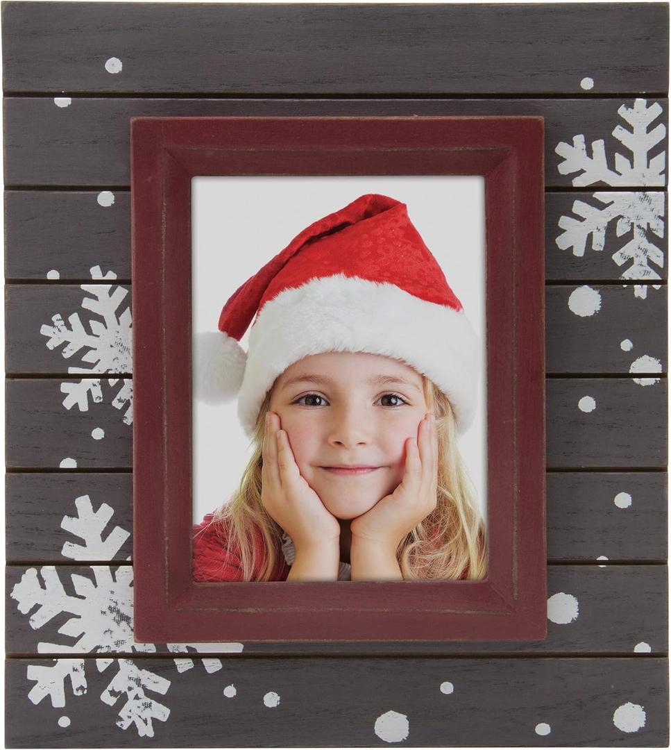 Winter Snowflake 4" x 6" or 5" x 7" Wood Picture Frame