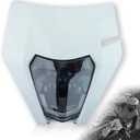 Headlight Head Lamp Light Fairing Mask Day Running Light For ATV Scooters Dirt Pit Bike Enduro (White+Cold White DRL)