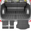 Trunk Mat Compatible with 2013 2014 2015 2016 2017 2018 Toyota RAV4 Cargo Liner All Weather Backrest Mat Replacement for Toyota RAV4 Accessories (Fit 2013-2018, Rear Trunk Mat + Backrest Mats)