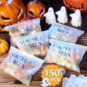 100 Pcs Halloween Makeup Cosmetic Bag Bulk PVC You Have Been Booed Bag Halloween Boo Basket Stuffer Item Ghost Party Favor Toiletry Travel Pouch with Zipper for Candy Goodie Birthday Gift Accessory