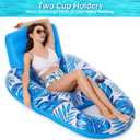 Jasonwell Inflatable Pool Float Adult - Pool Floaties Lounger Floats Raft Floating Chair Water Floaties for Swimming Pool Lake Lounge Float with Cup Holders Beach Pool Party Toys for Adults, Large