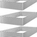 3pcs Galvanized Raised Garden Bed Outdoor, Above Ground Garden Bed for Vegetable, Metal Raised Beds for Flower, Steel Raised Beds for Gardening - 4x2ft
