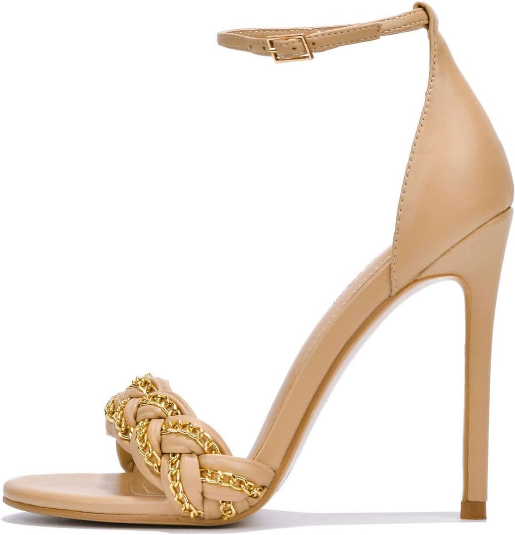 Cape Robbin Stormi Sexy Stiletto High Heels for Women, Round Open Toe Shoes Heels, Size 7
