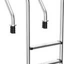 Swimming Pool Ladder, 3-Step Stainless Steel Non-Slip Pedals Pool Stairs for In-Ground Pools, Weight Capacity 330lbs, Easy to Install and Climb for Indoor/Outdoor Pools (Silver-1)