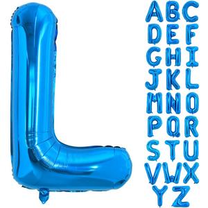 TONIFUL 40 Inch Large Blue Letter L Balloon - Giant Alphabet Foil Mylar for 2026 Graduation Birthday Party, Anniversary, New Year, Graduation Supplies Decorations, L