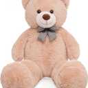 47 inch Big Giant Teddy Bear Stuffed Animals Plush Toys Gift for Kids Girls | Light Brown Soft Cute Huge Hug Plushies Life Size Bear Toy for Children Girlfriend Valentine Christmas Birthday Baby Shower